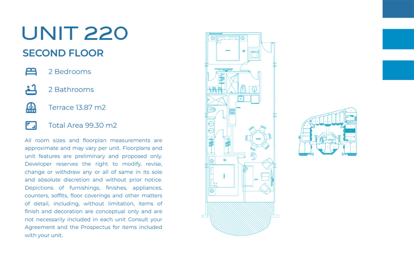 Casa Playa Residences — Unit 220 · 2BR/2BA · 99.30 m² · 2nd Floor