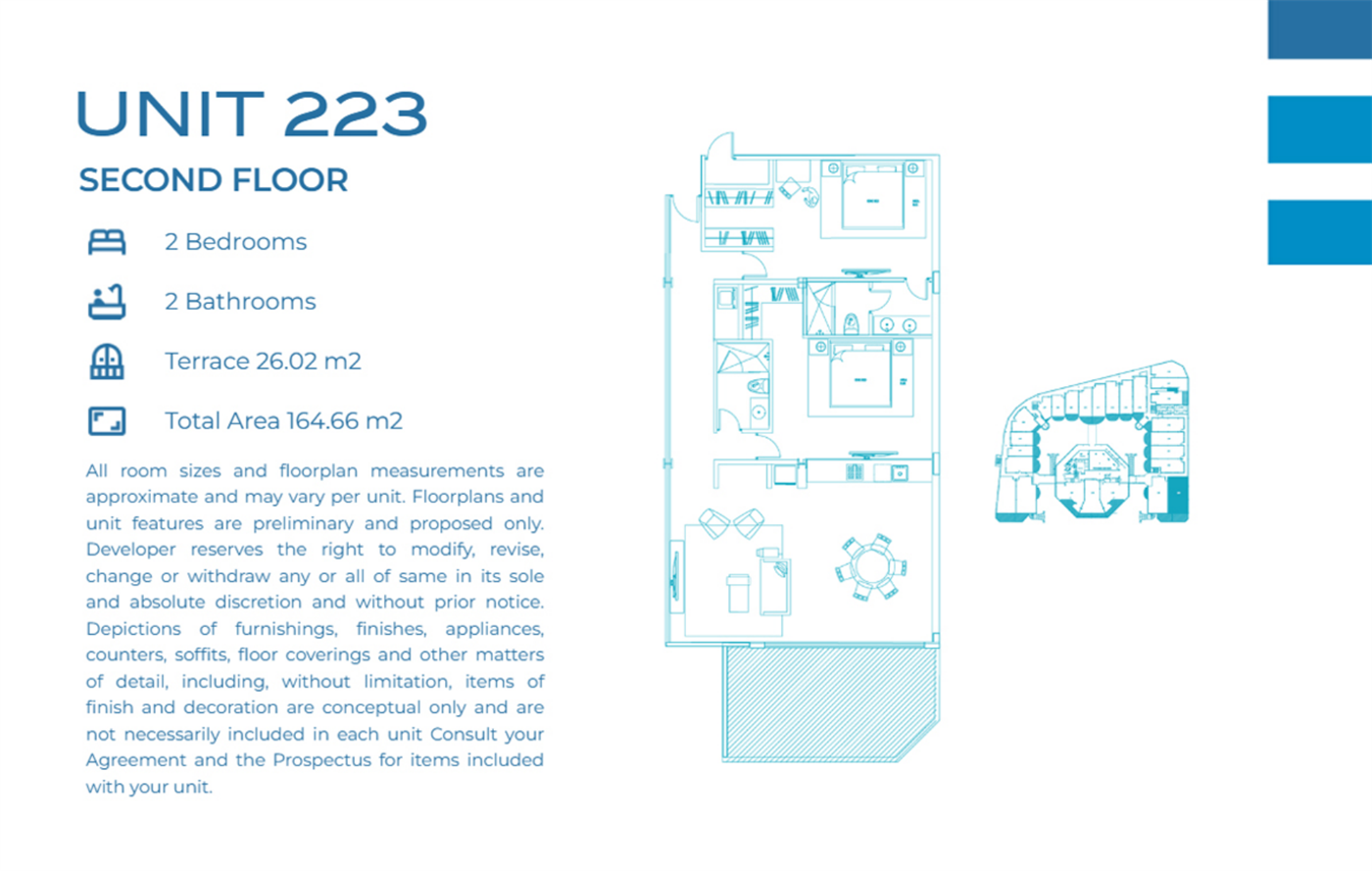 Casa Playa Residences — Unit 223 · 2BR/2BA · 164.66 m² · 2nd Floor