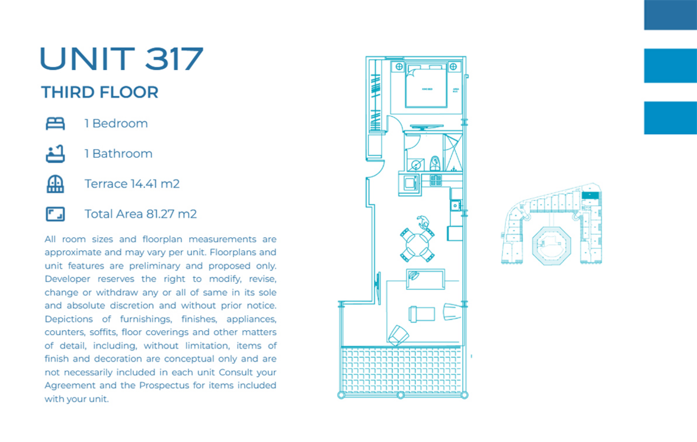 Casa Playa Residences — Unit 317 · 1BR/1BA · 81.27 m² · 3rd Floor