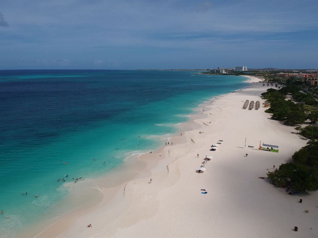 Aerial view of Eagle Beach, Aruba