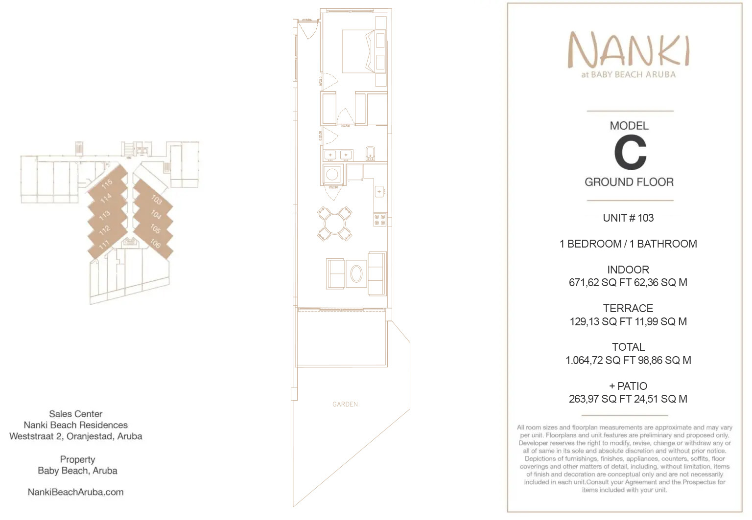 Nanki Condos — Floor Plan — Ground · Unit 103