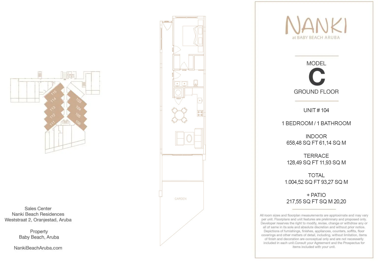 Nanki Condos — Floor Plan — Ground · Unit 104