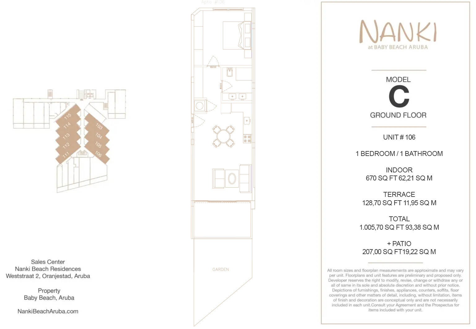 Nanki Condos — Floor Plan — Ground · Unit 106