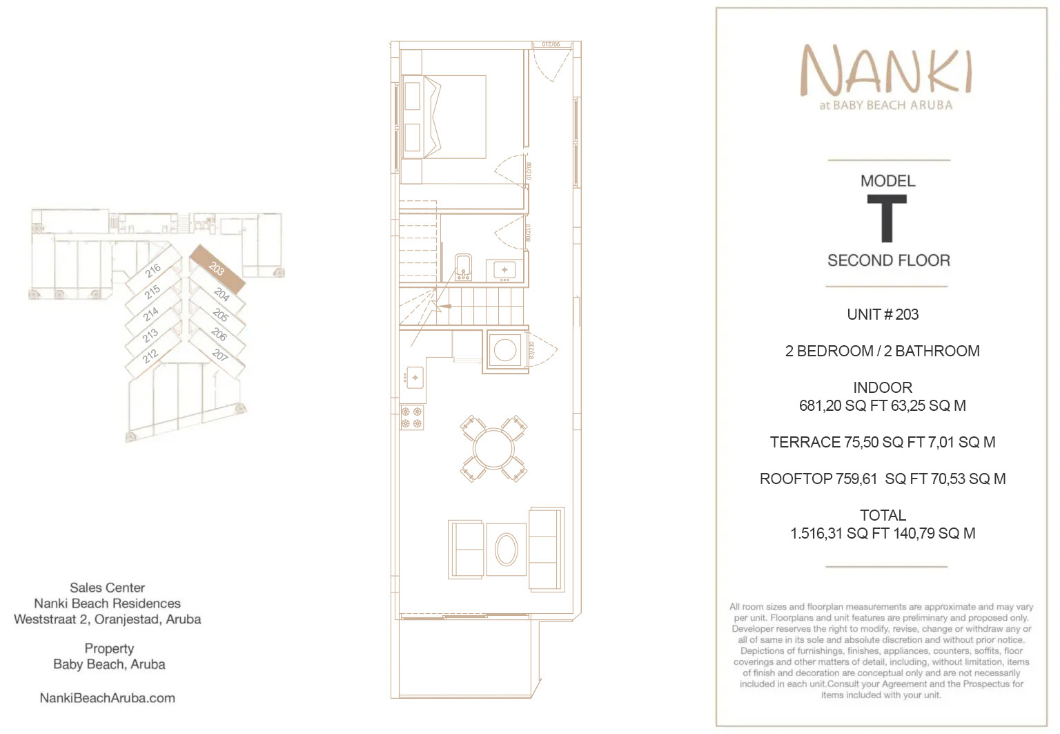 Nanki Condos — Floor Plan — Second · Unit 203
