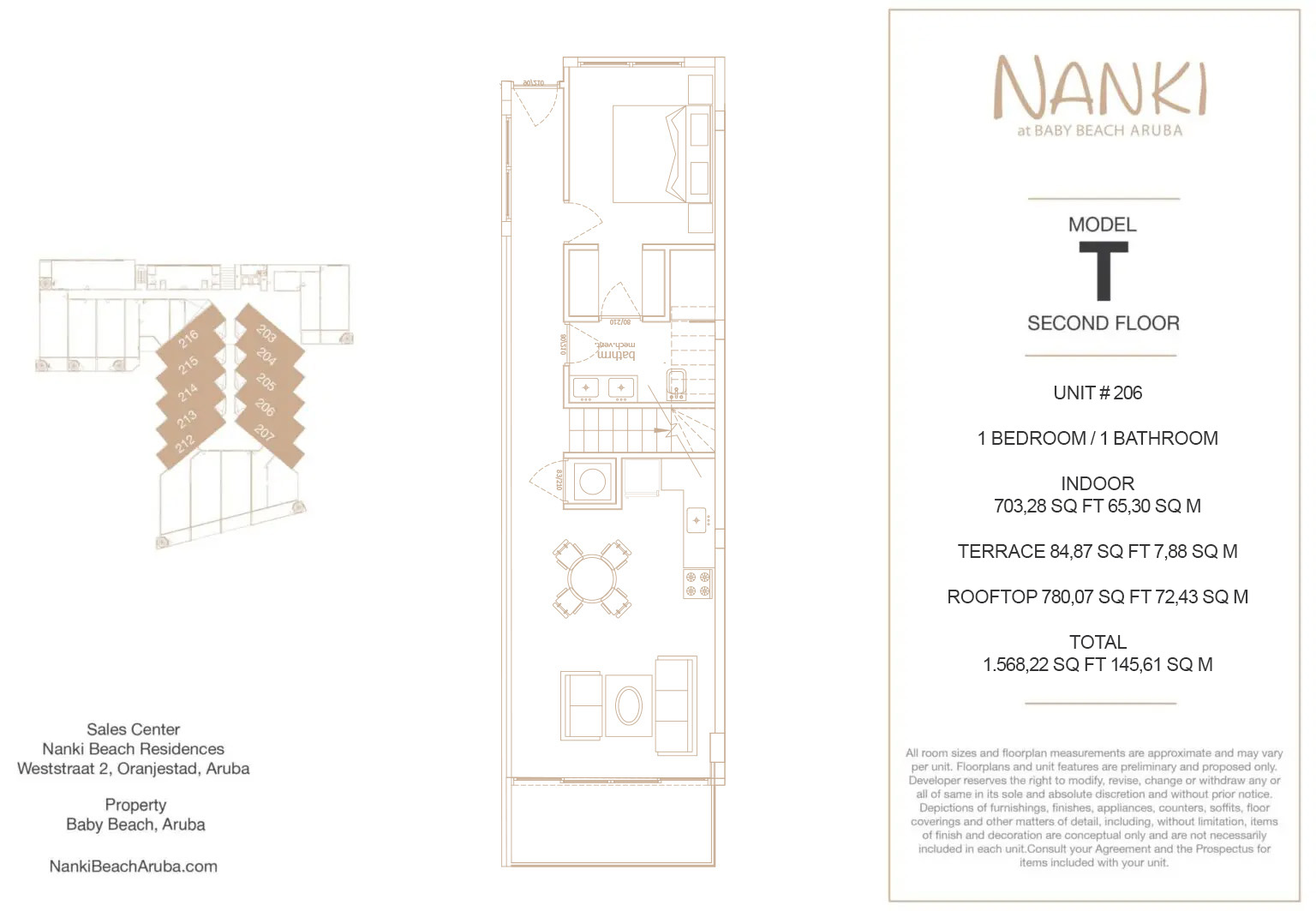 Nanki Condos — Floor Plan — Second · Unit 206