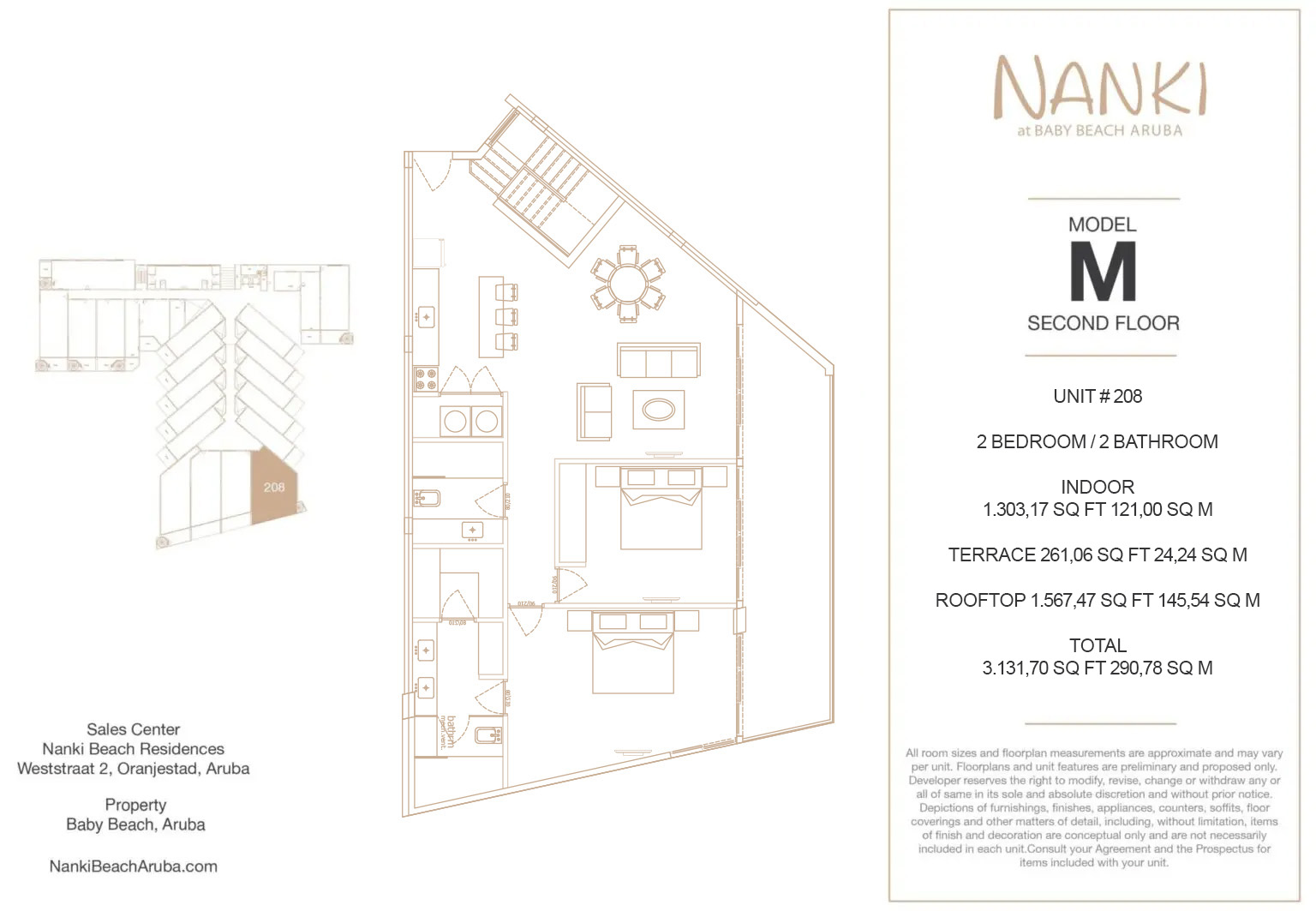 Nanki Condos — Floor Plan — Second · Unit 208