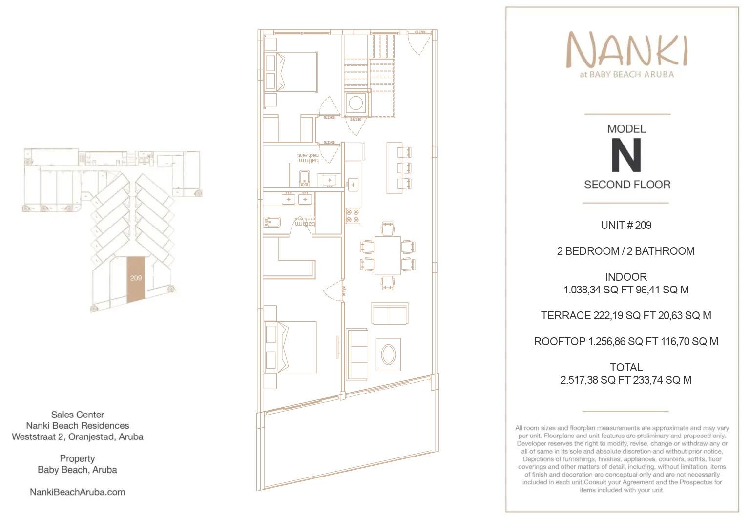 Nanki Condos — Floor Plan — Second · Unit 209