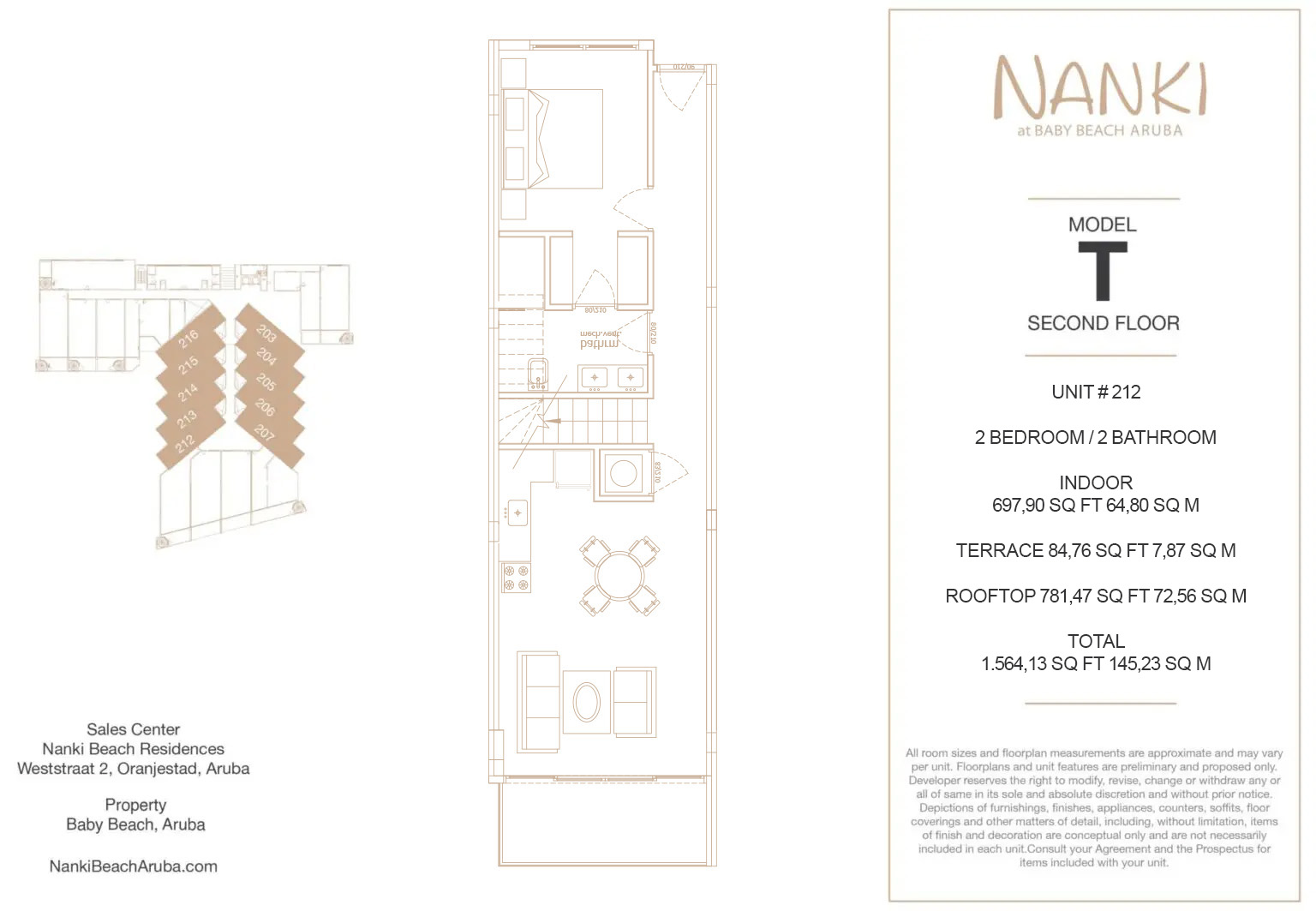 Nanki Condos — Floor Plan — Second · Unit 212