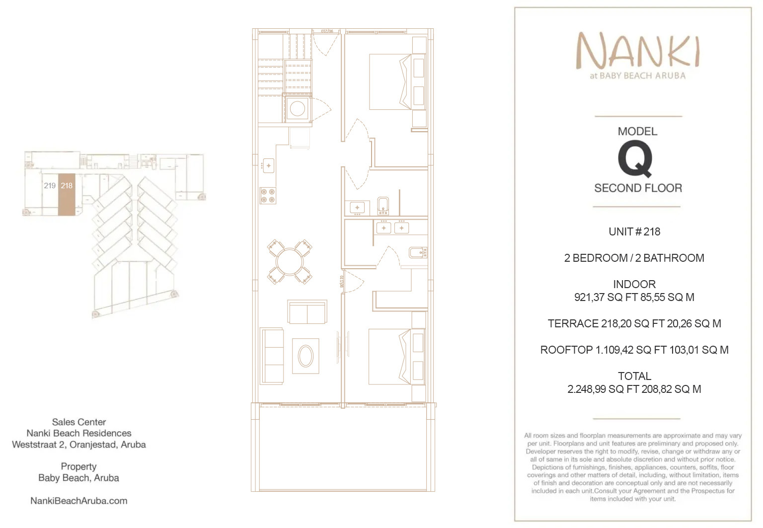 Nanki Condos — Floor Plan — Second · Unit 218
