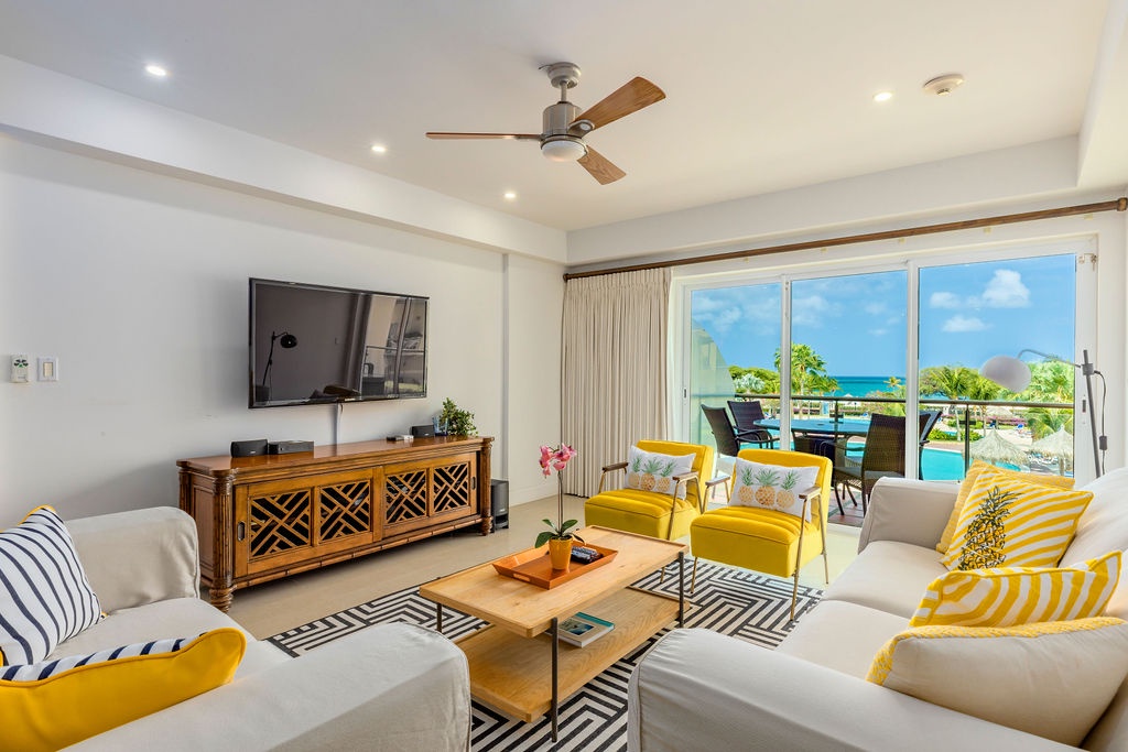 Oceania Residences Aruba — Interior — Living Room, Ocean View