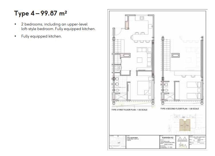 YOO Aruba Branded Residences — Floor Plan — Type 4 · 2BR Loft · 99.87 m² · 2 units